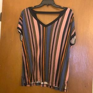 Multi stripe short sleeve Loft top